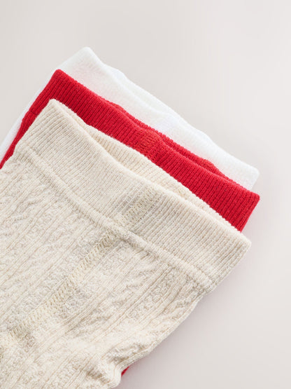 Red Neutral Baby Tights 3 Pack (0mths-2yrs)