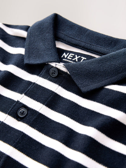 Dsiney Kidz - Navy/White Striped Long Sleeve Polo Shirt (3mths-7yrs) image 6