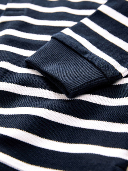 Dsiney Kidz - Navy/White Striped Long Sleeve Polo Shirt (3mths-7yrs) image 7