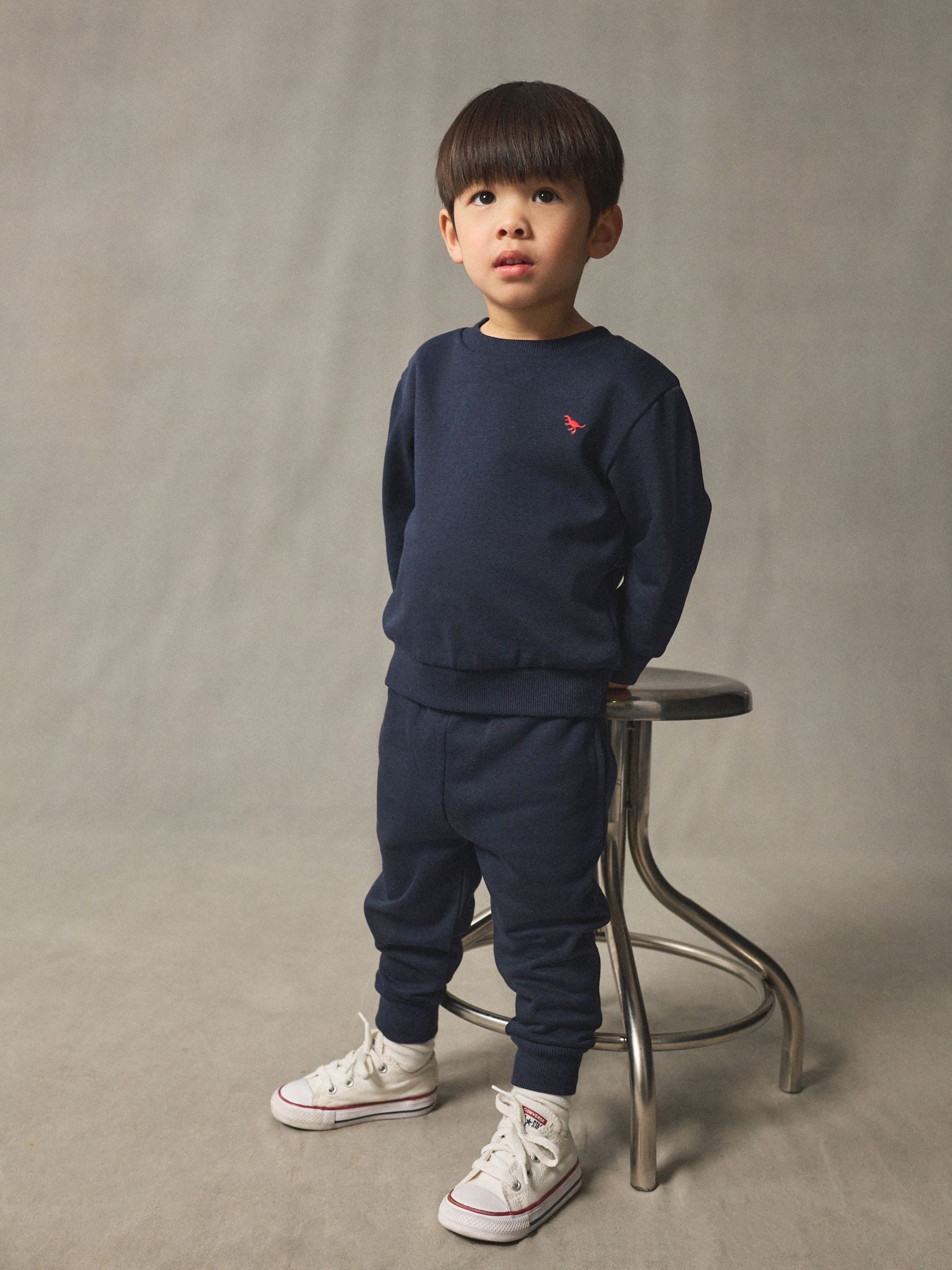 Navy Blue Logo Sweatshirt And Joggers Set (3mths-7yrs) image 1