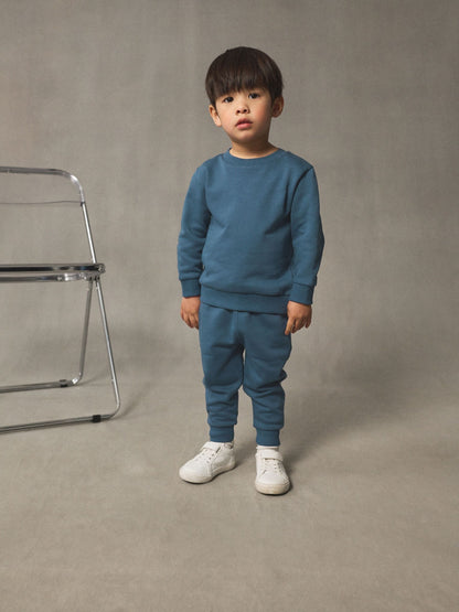 Teal Blue Plain Sweatshirt And Joggers Set (3mths-7yrs) image 1
