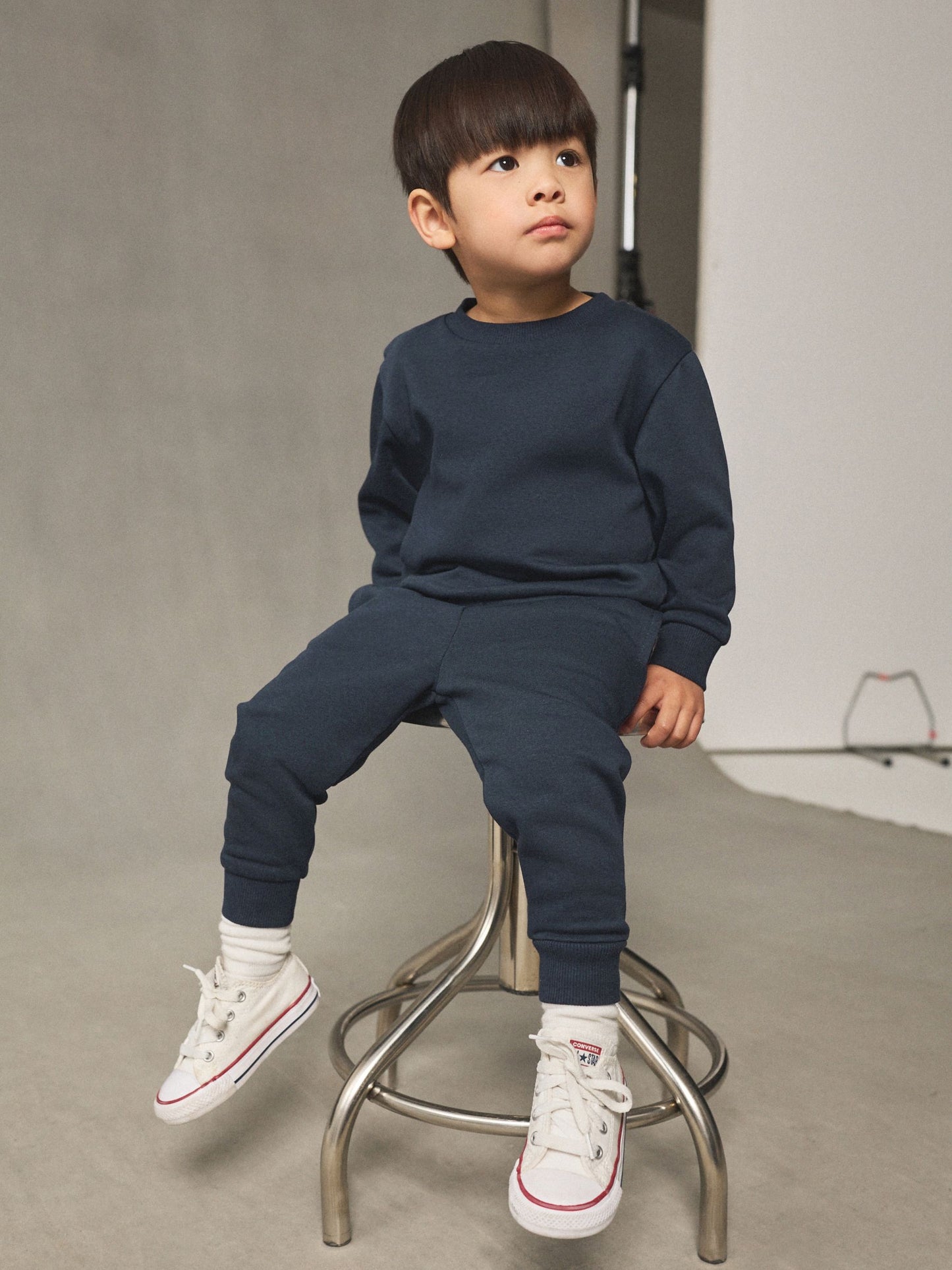 Navy Blue Plain Sweatshirt And Joggers Set (3mths-7yrs) image 3