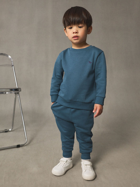 Teal Blue Logo Sweatshirt And Joggers Set (3mths-7yrs) image 1