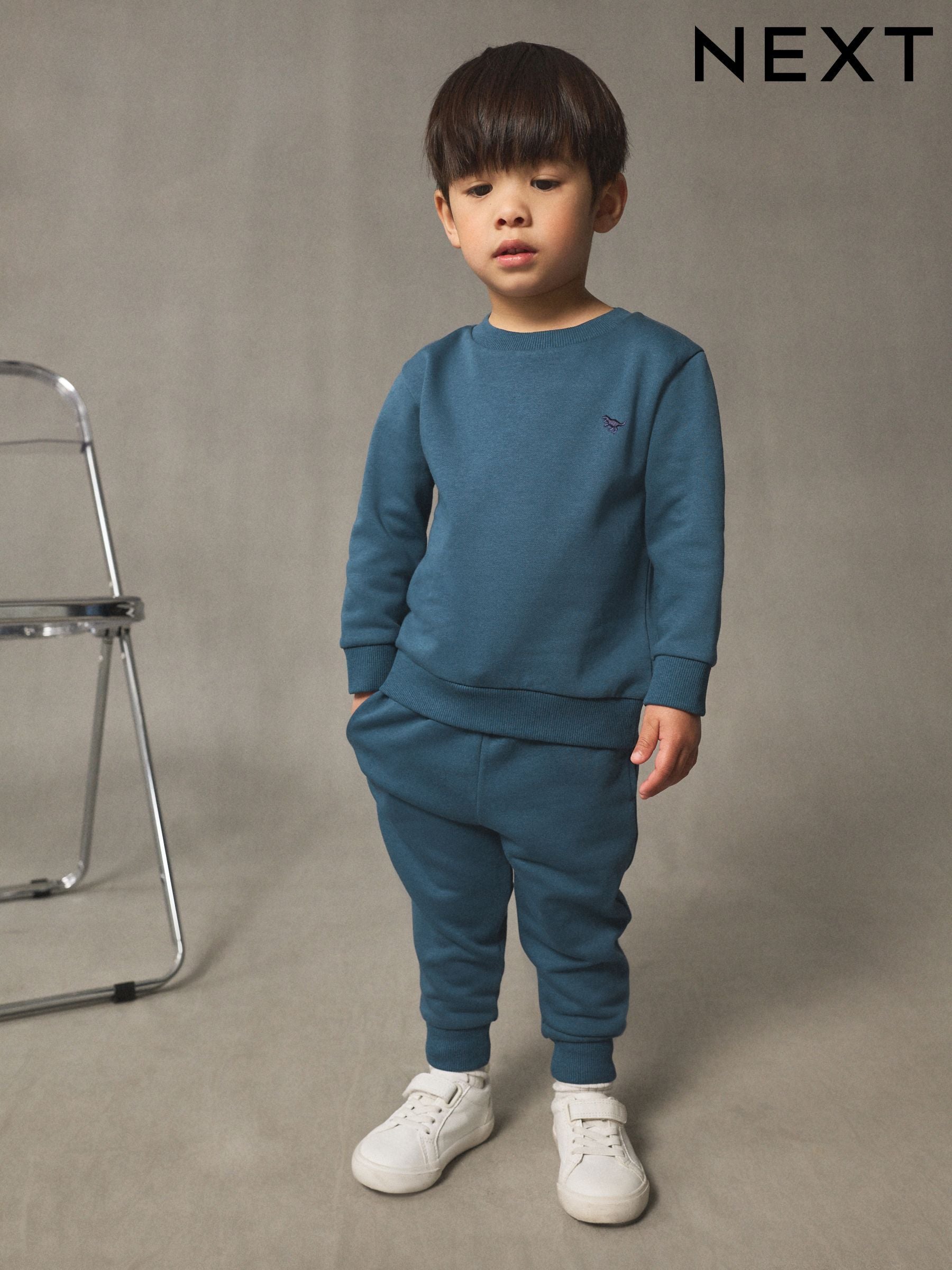 Teal Blue Logo Sweatshirt And Joggers Set (3mths-7yrs) image 4