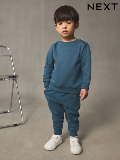Teal Blue Logo Sweatshirt And Joggers Set (3mths-7yrs) image 4