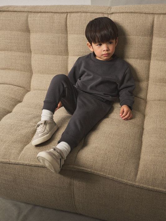 Charcoal Grey Plain Sweatshirt And Joggers Set (3mths-7yrs) image 3