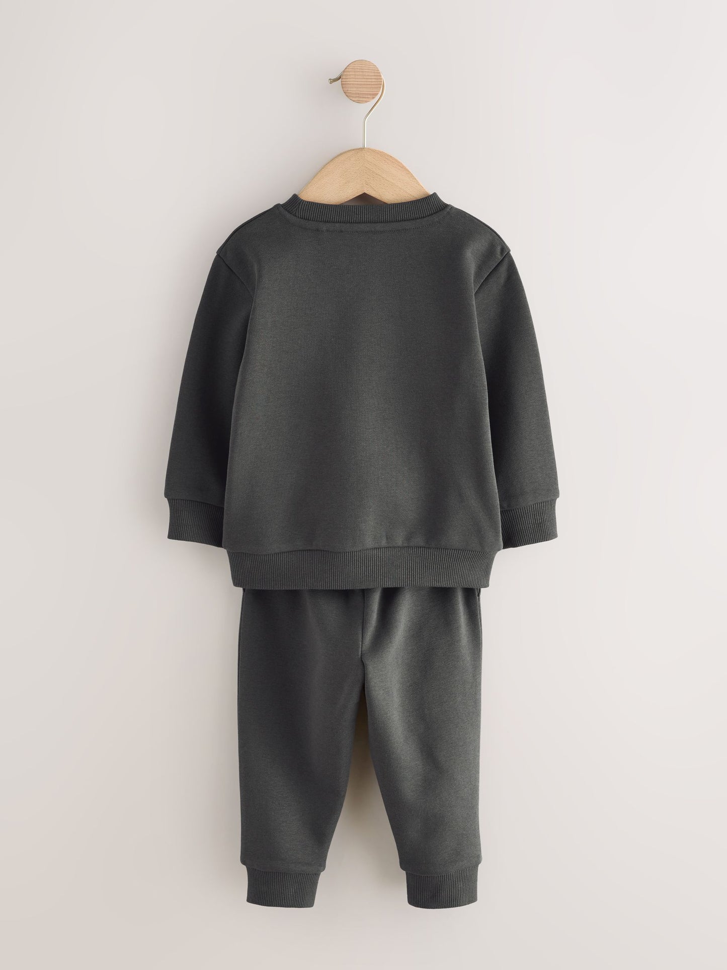 Charcoal Grey Plain Sweatshirt And Joggers Set (3mths-7yrs) image 6