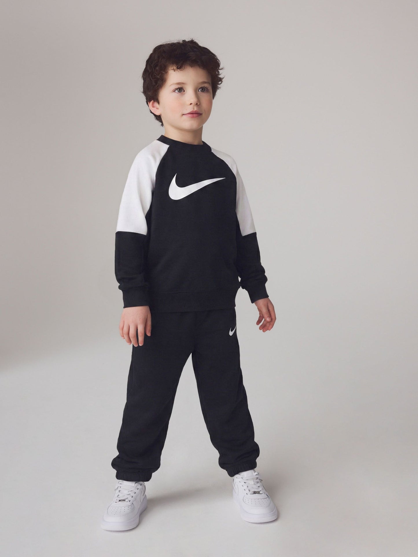 Nike Black Little Kids Lifestyle Essentials Crew Tracksuit Set image 1
