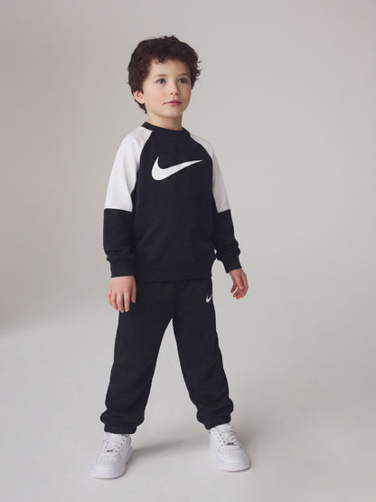 Nike Black Little Kids Lifestyle Essentials Crew Tracksuit Set image 1