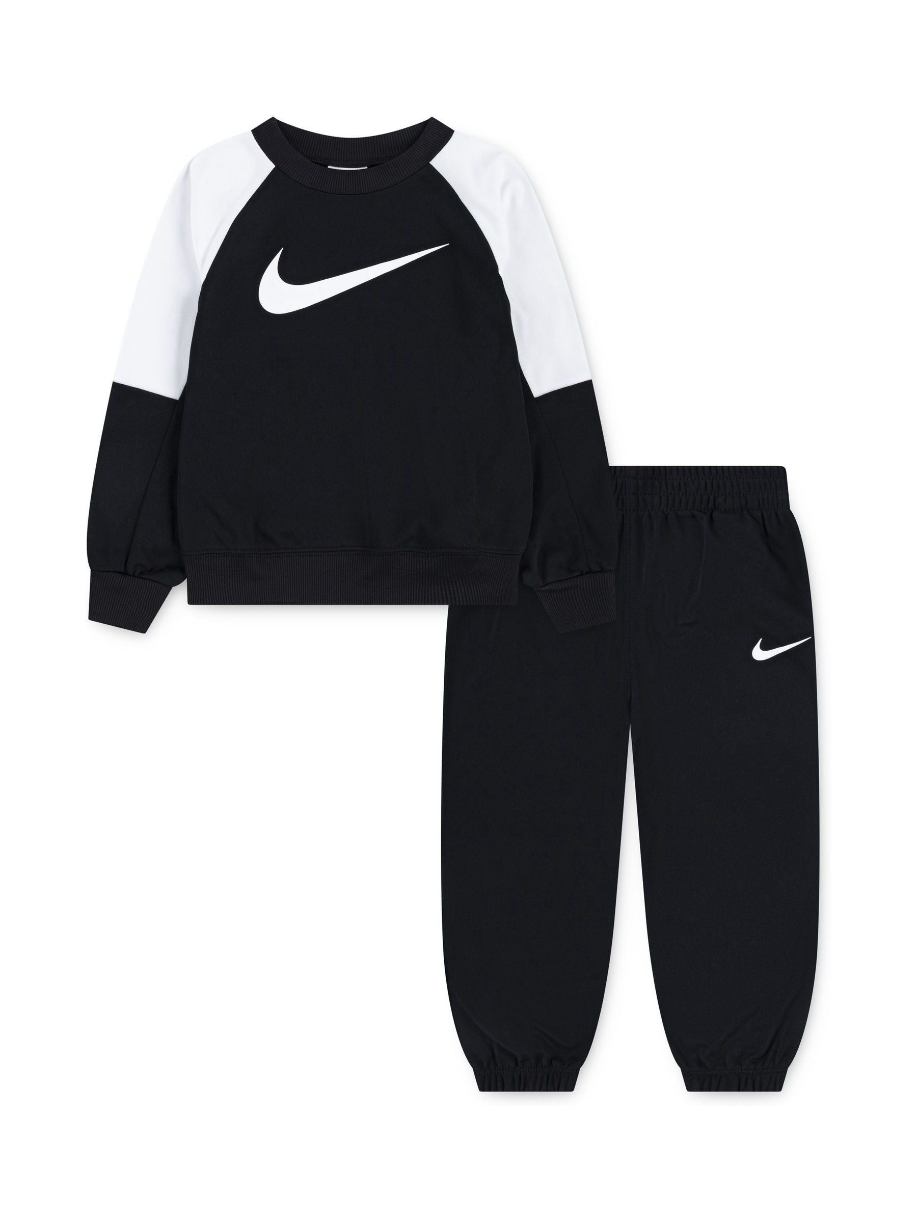Nike Black Little Kids Lifestyle Essentials Crew Tracksuit Set image 2