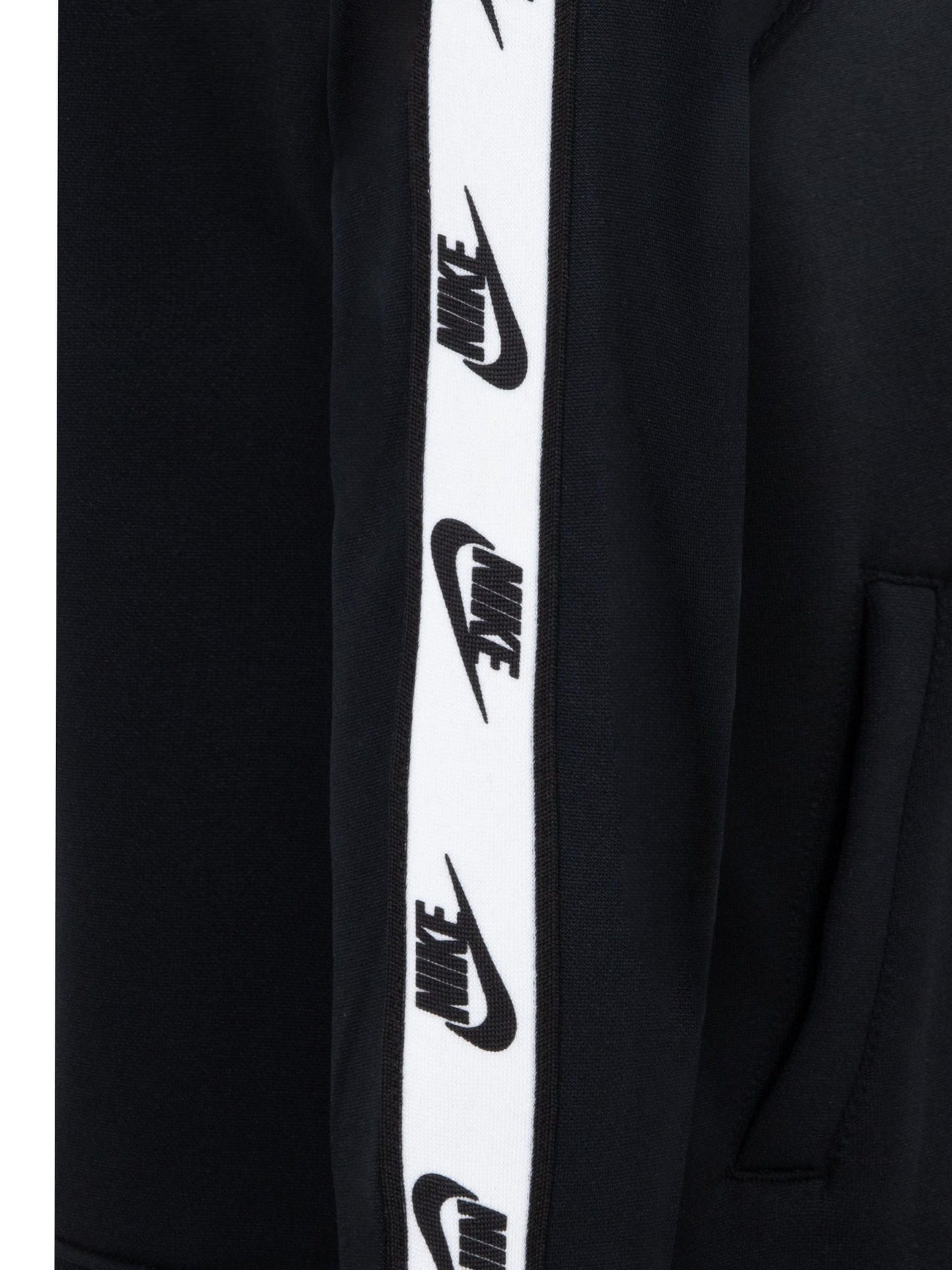 Nike Black Little Poly Full Zip Tape Logo Tracksuit Set image 4