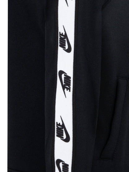 Nike Black Little Poly Full Zip Tape Logo Tracksuit Set image 4