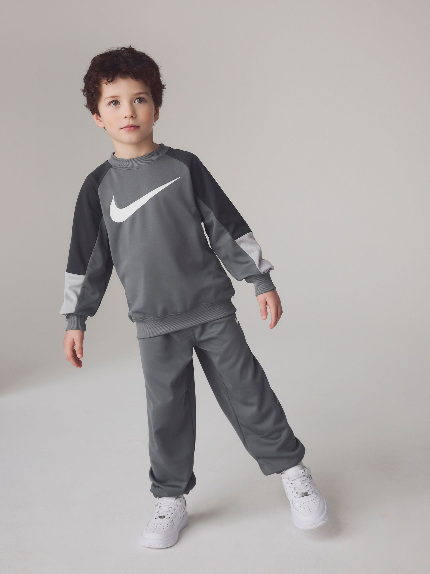 Nike Grey Little Kids Lifestyle Essentials Crew Tracksuit Set image 1