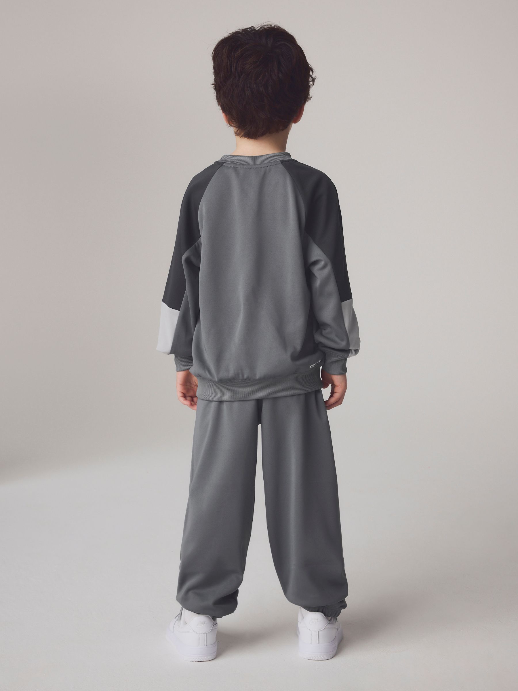 Nike Grey Little Kids Lifestyle Essentials Crew Tracksuit Set image 2