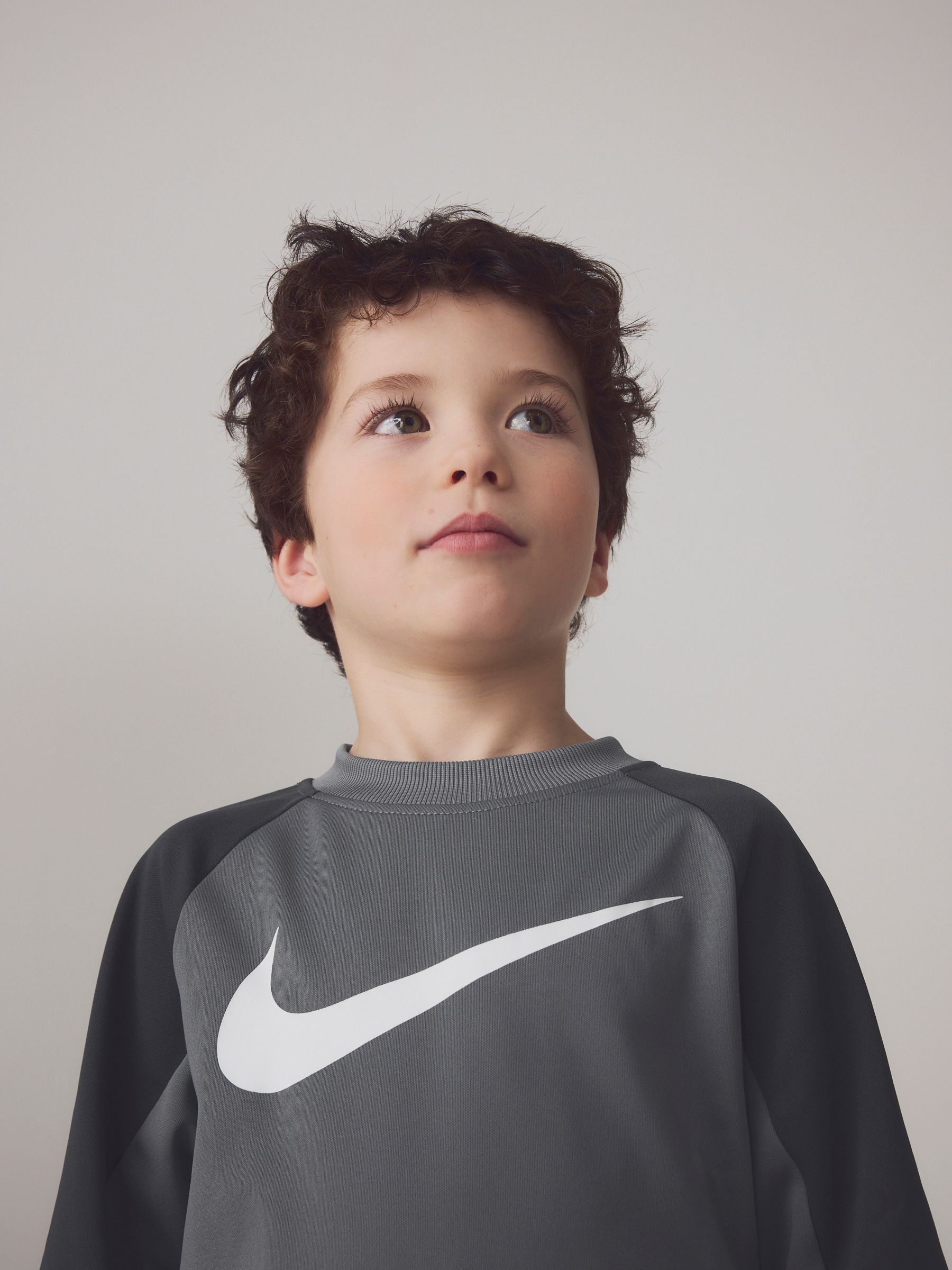 Nike Grey Little Kids Lifestyle Essentials Crew Tracksuit Set image 3
