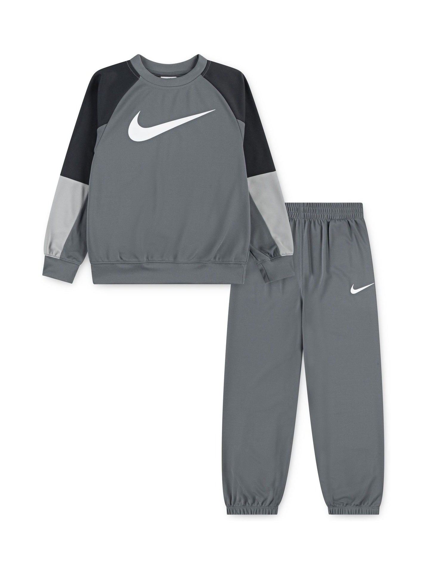 Nike Grey Little Kids Lifestyle Essentials Crew Tracksuit Set image 5