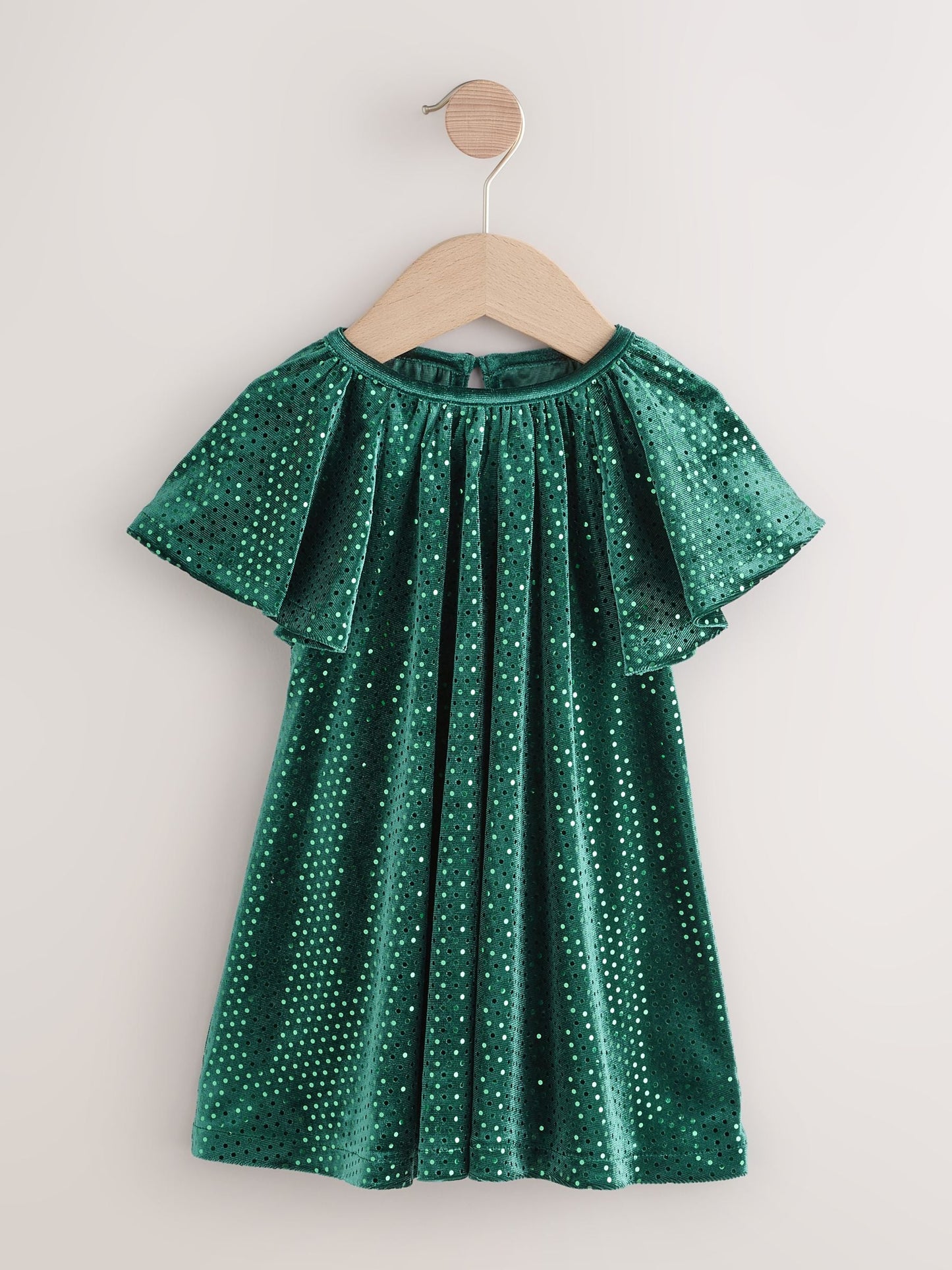 Forest Green Sequin Velvet Party Dress (3mths-8yrs) image 4