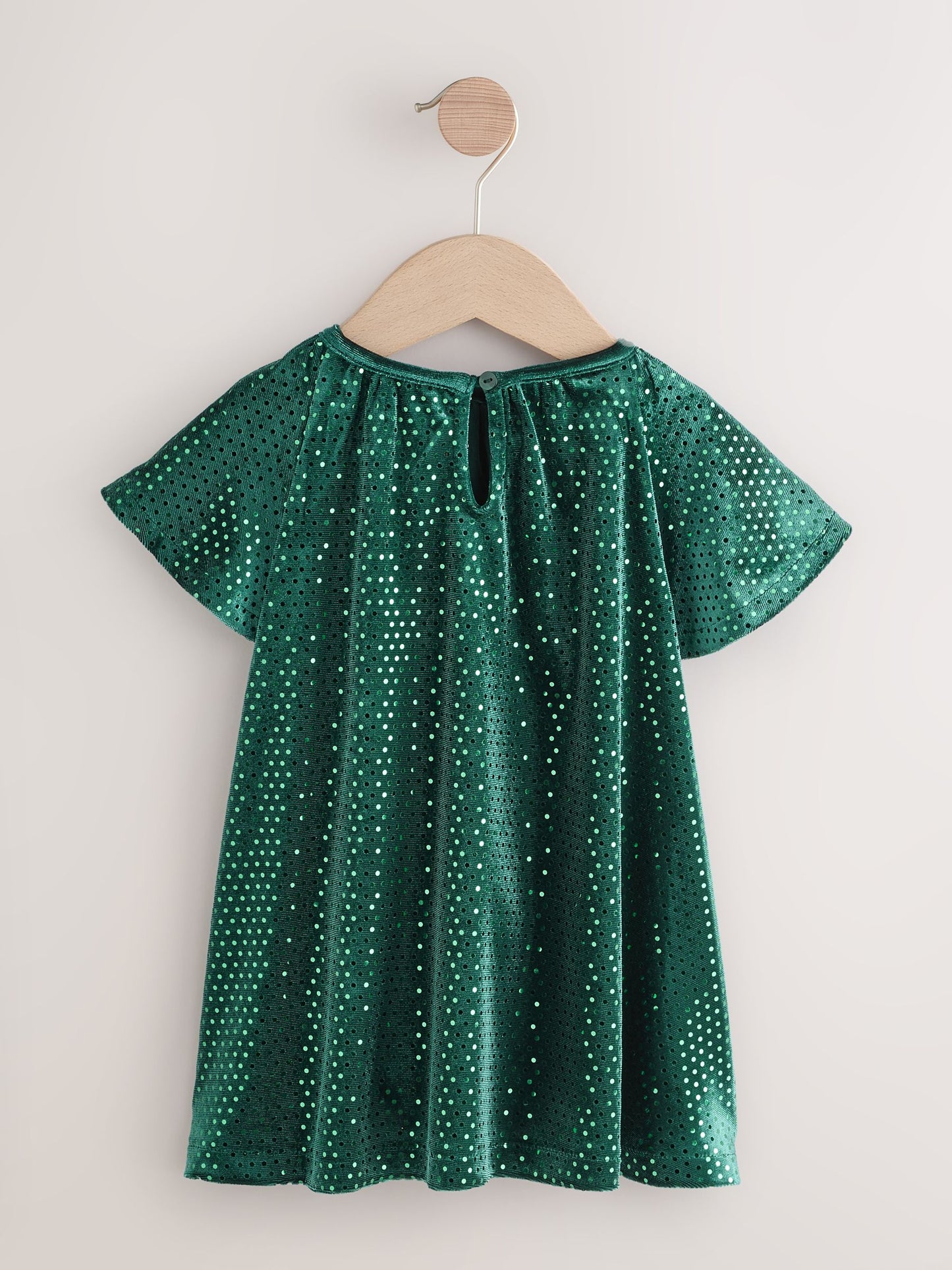 Forest Green Sequin Velvet Party Dress (3mths-8yrs) image 5