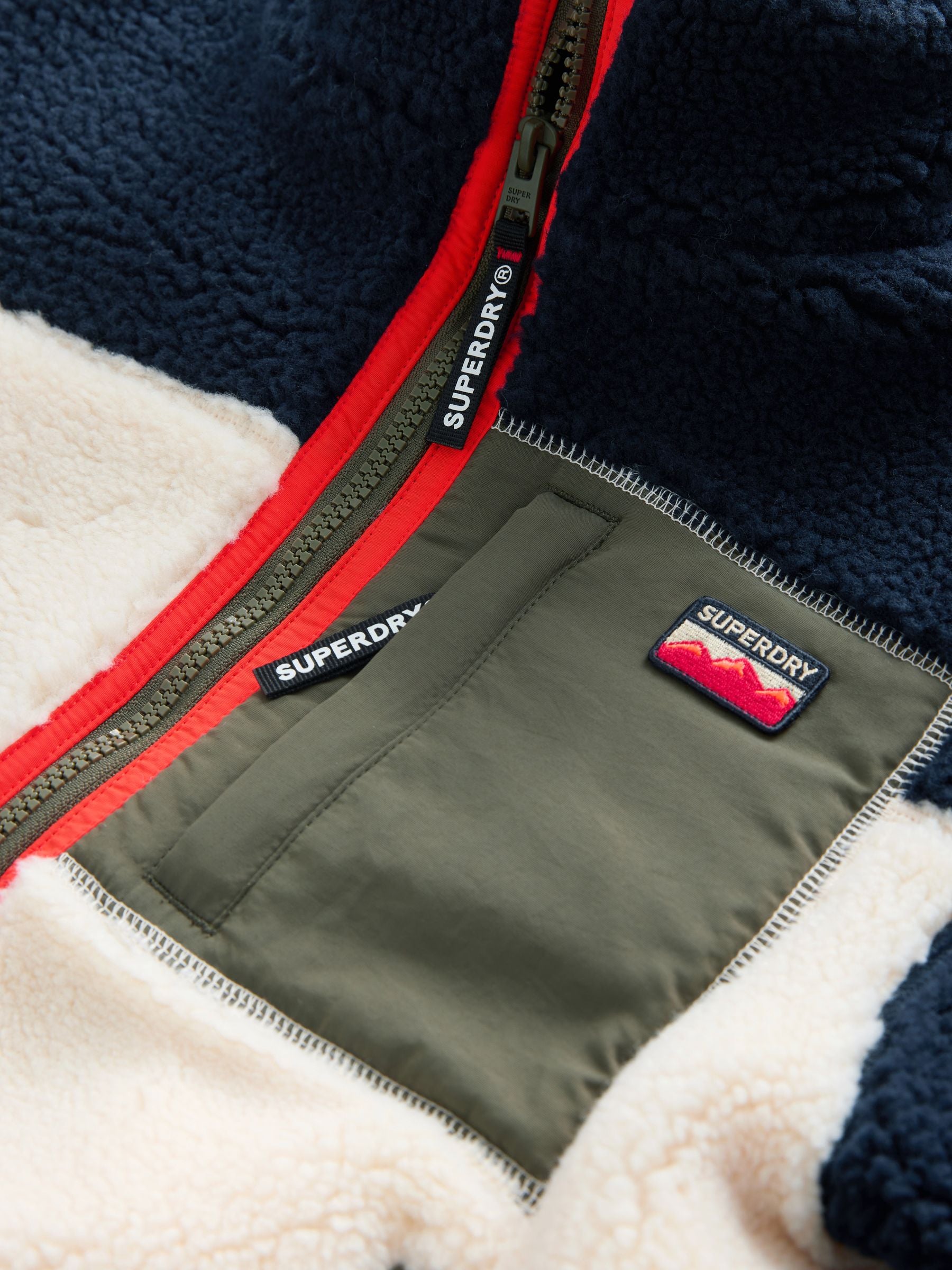 Dsiney Kidz - Superdry Navy Borg Zip Through Jacket image 10