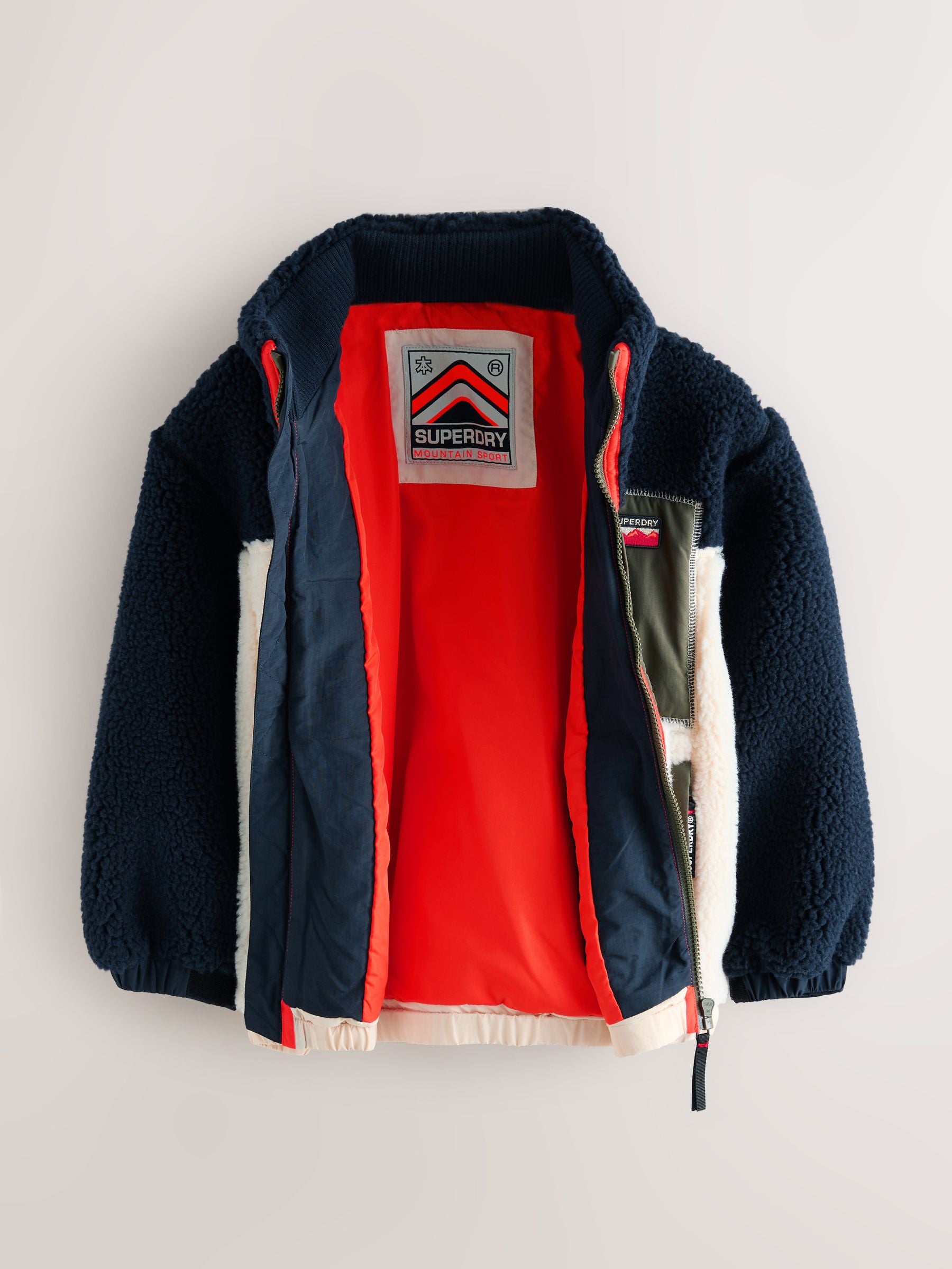Dsiney Kidz - Superdry Navy Borg Zip Through Jacket image 6