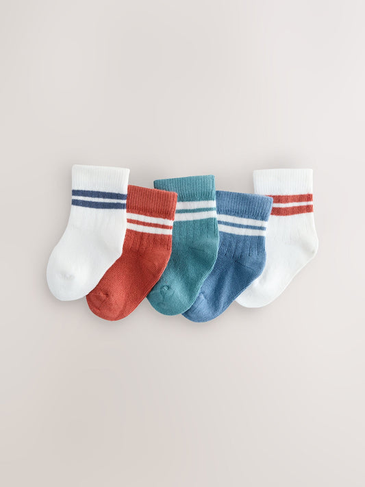 Rust Brown Baby Socks 5 Pack (0mths-2yrs)