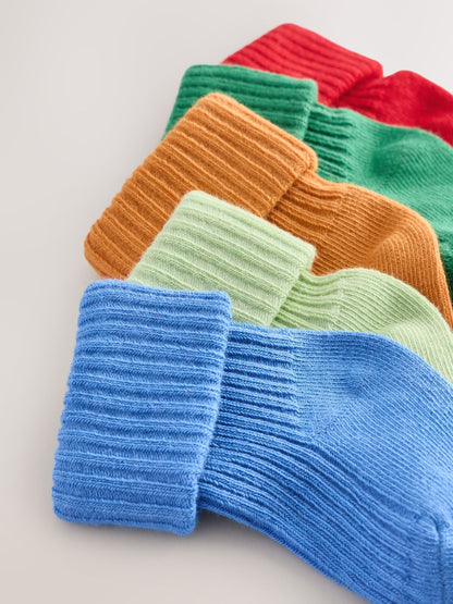 Multi Bright Baby Roll Top Socks 5 Pack (0mths-2yrs)