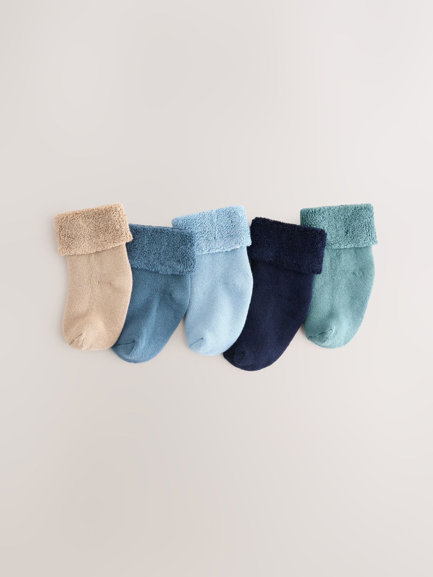 Blue Baby Towel Socks 5 Pack (0mths-2yrs) image 1