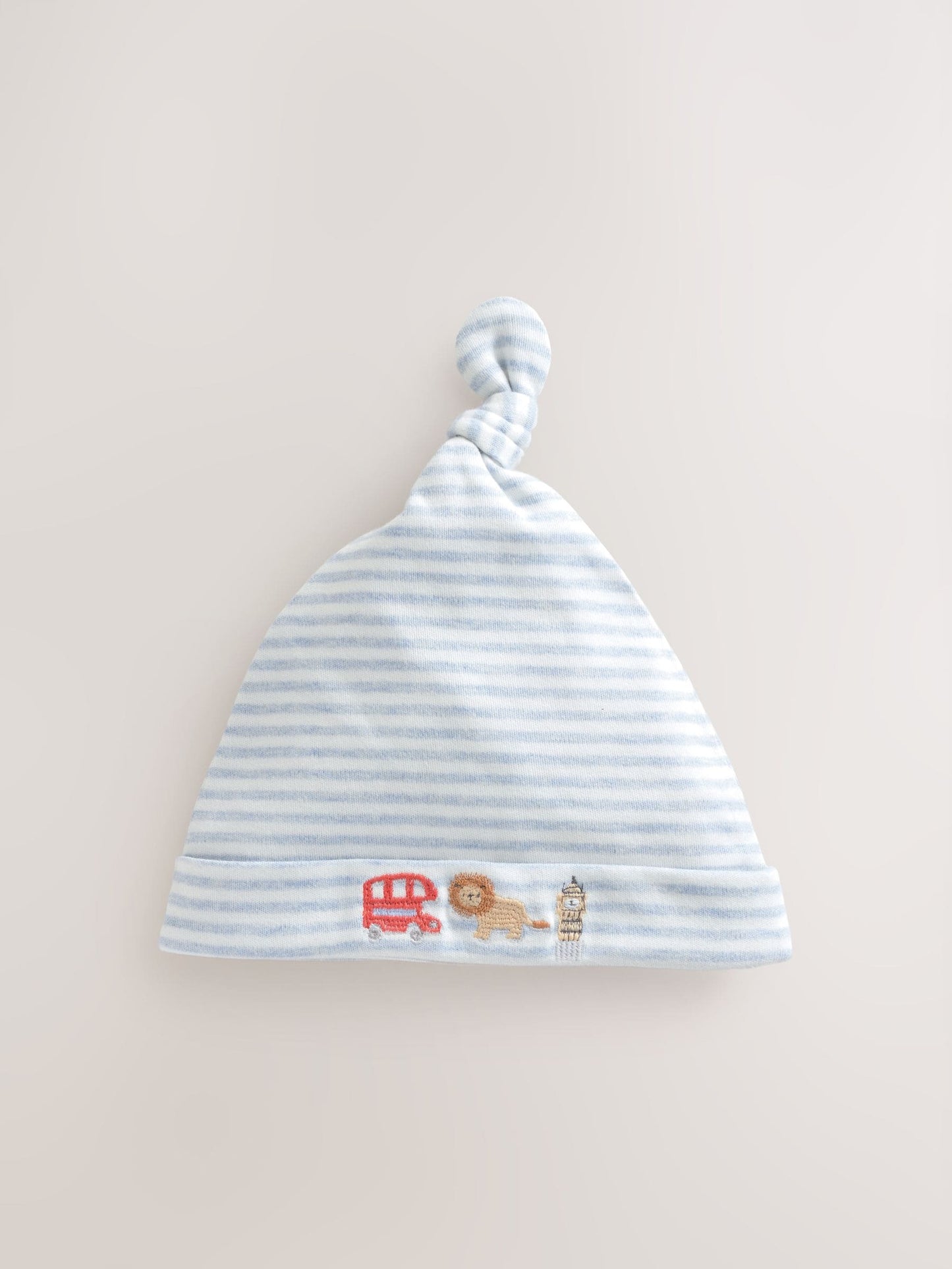 Blue London Tie Top Baby Hats 3 Pack (0-18mths) image 4