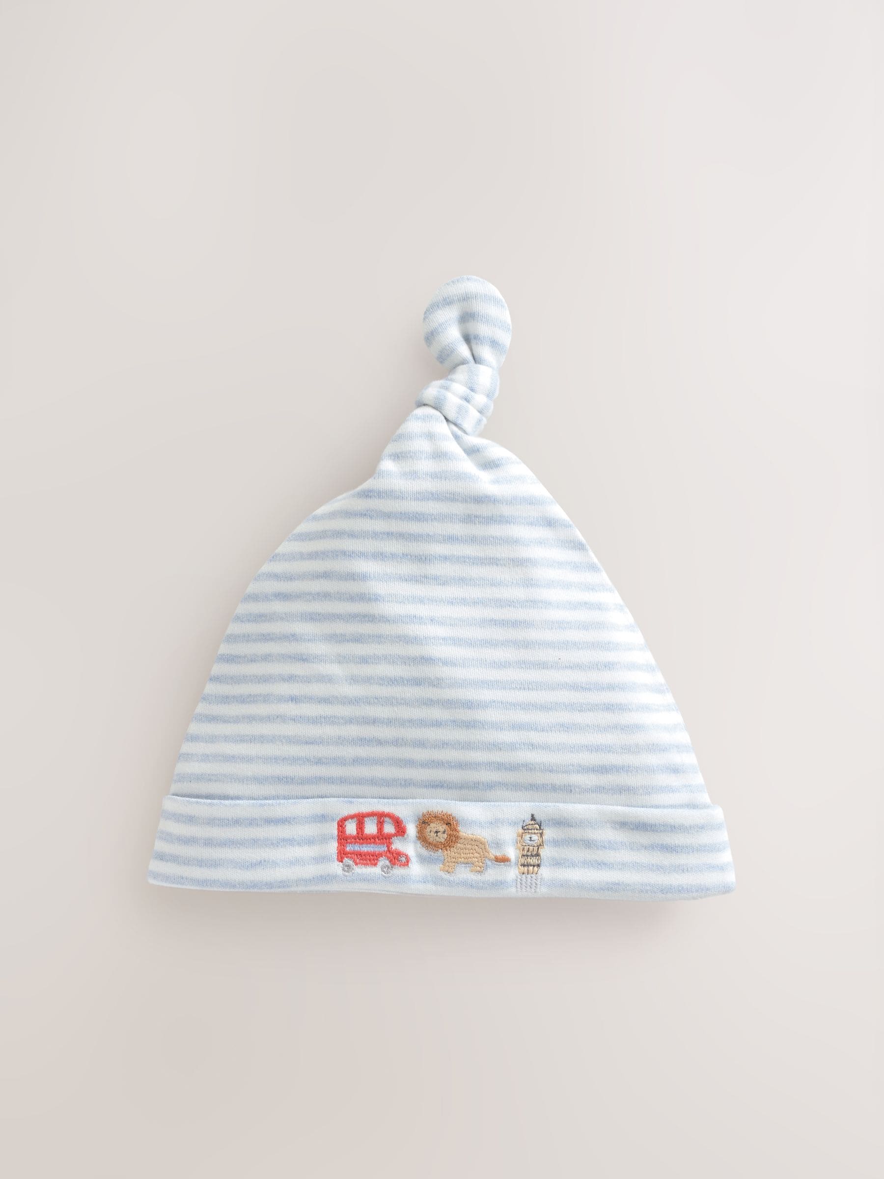 Blue London Tie Top Baby Hats 3 Pack (0-18mths) image 4
