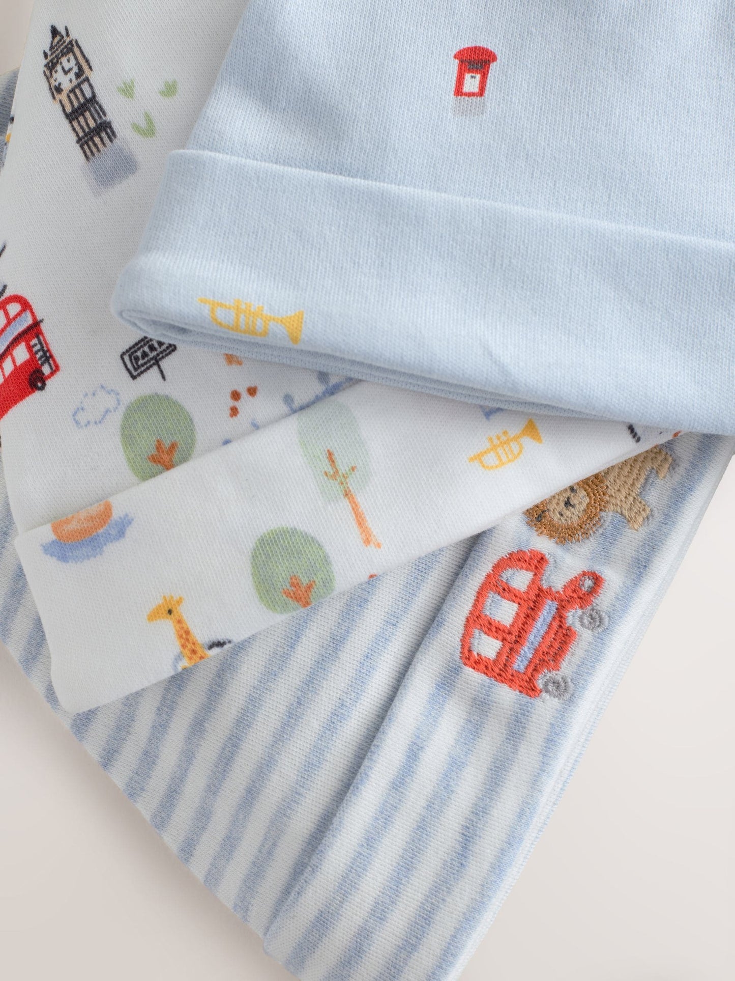 Blue London Tie Top Baby Hats 3 Pack (0-18mths) image 5