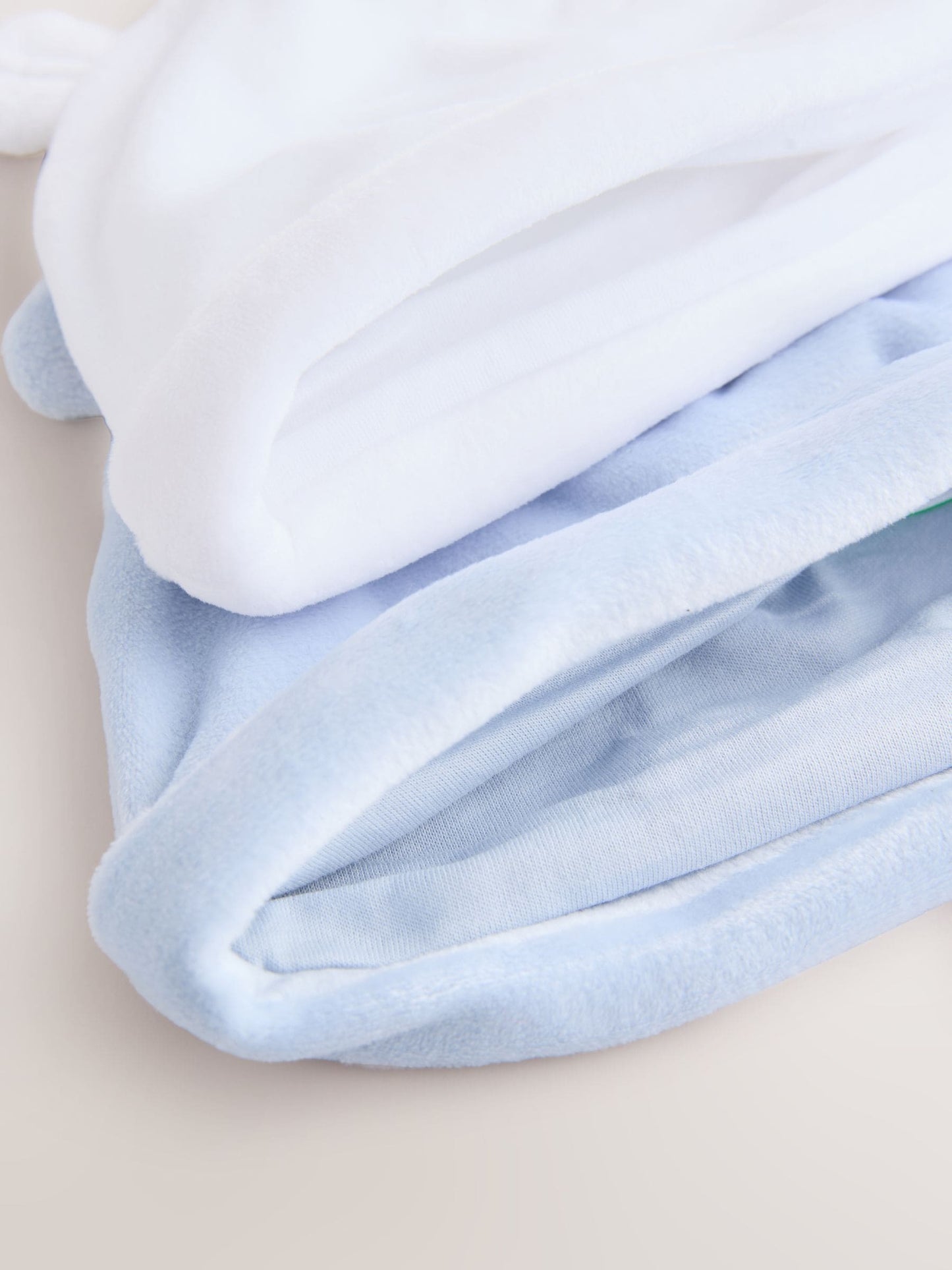 Blue Velour Baby Beanies 2 Pack (0-12mths)