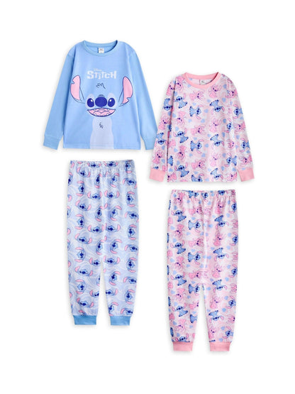Vanilla Underground Pink Girls Disney Stitch Pyjamas 2 Pack - image 1