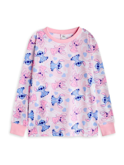 Vanilla Underground Pink Girls Disney Stitch Pyjamas 2 Pack - image 2