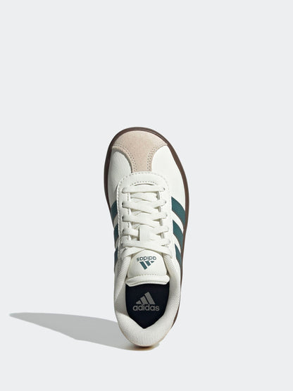 adidas White/Green VL Court 3.0 Suede Lace Kids Trainers image 6