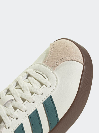 adidas White/Green VL Court 3.0 Suede Lace Kids Trainers image 9
