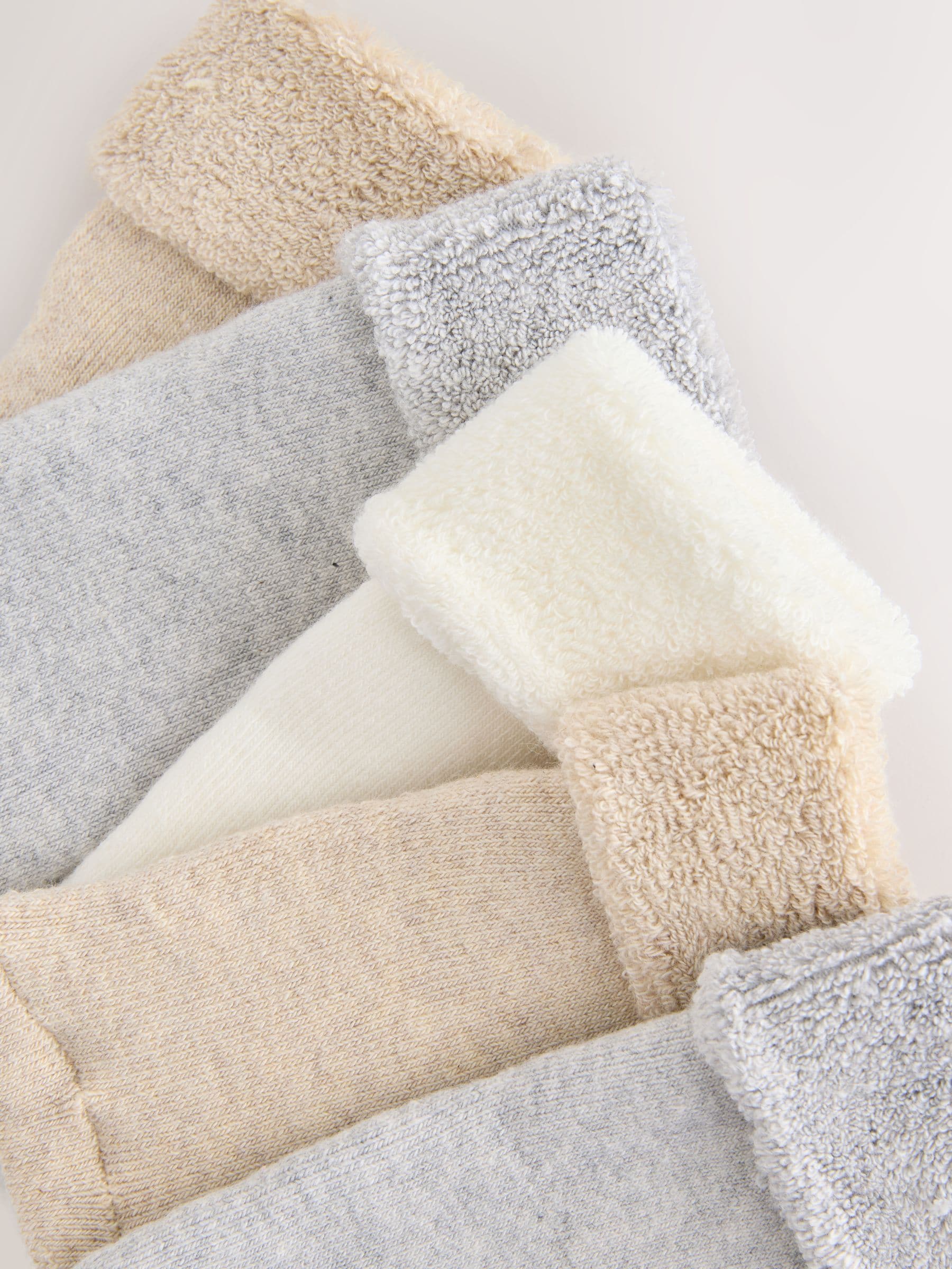 Neutral Baby Roll Top Towelling Socks 5 Pack (0mths-2yrs) image 3