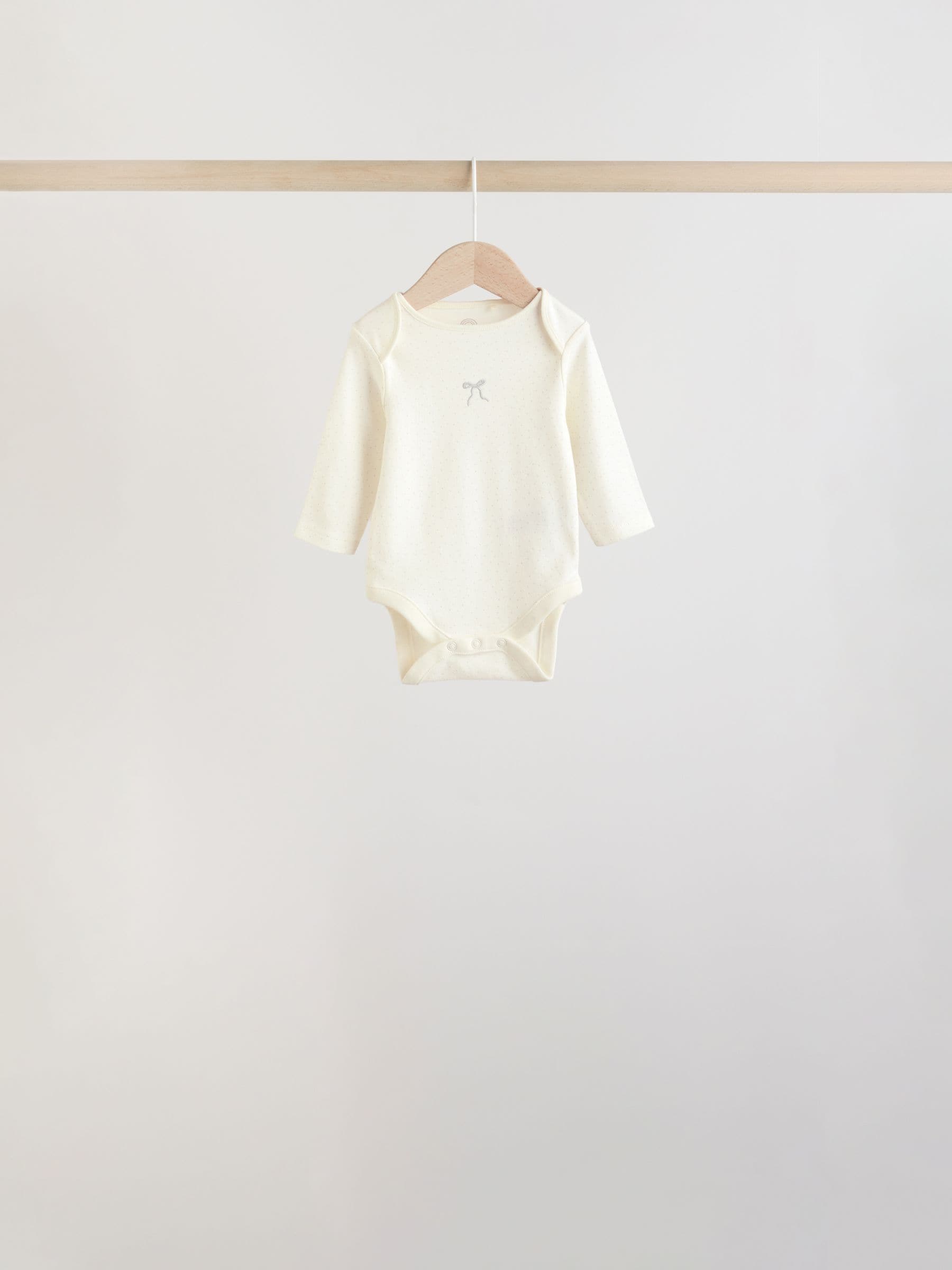 Ecru Fairy Mouse 5 Pack Long Sleeve Baby Bodysuits image 8