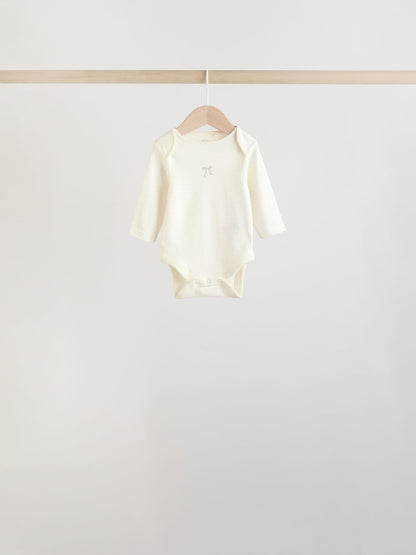 Ecru Fairy Mouse 5 Pack Long Sleeve Baby Bodysuits image 8