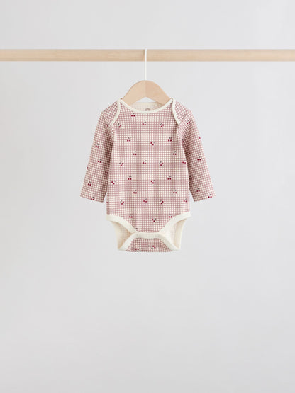 Red Baby Long Sleeve Bodysuits 5 Pack