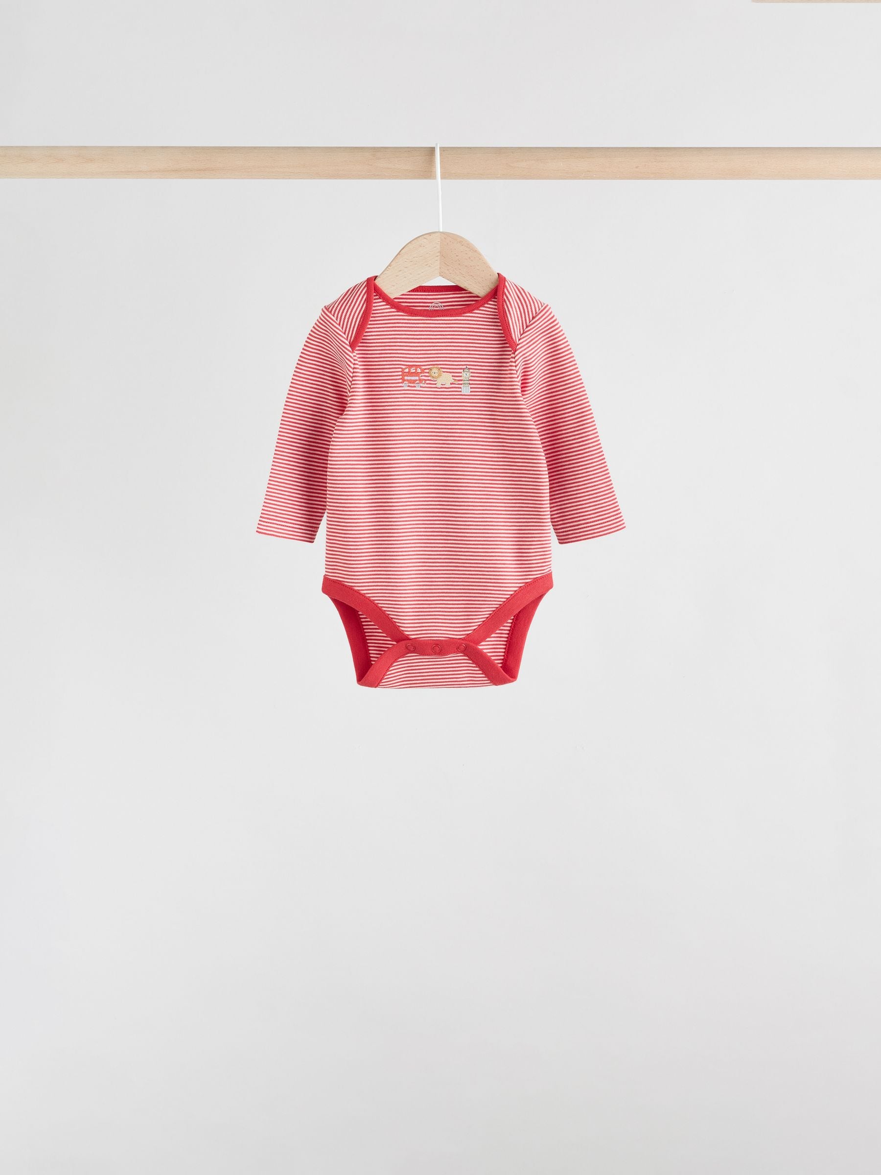 Red Baby London Long Sleeve Bodysuits 5 Pack image 3