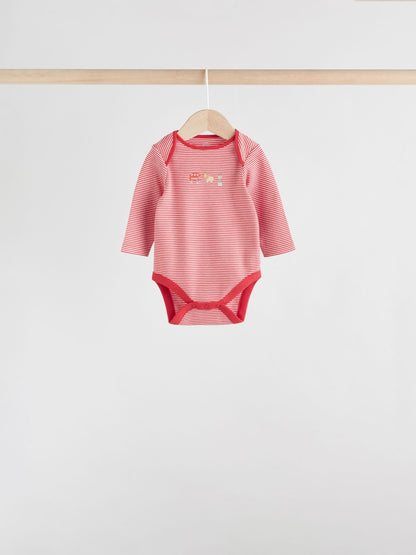 Red Baby London Long Sleeve Bodysuits 5 Pack image 3