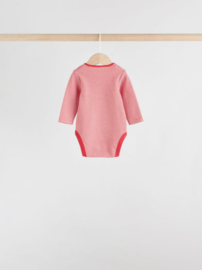 Red Baby London Long Sleeve Bodysuits 5 Pack image 4