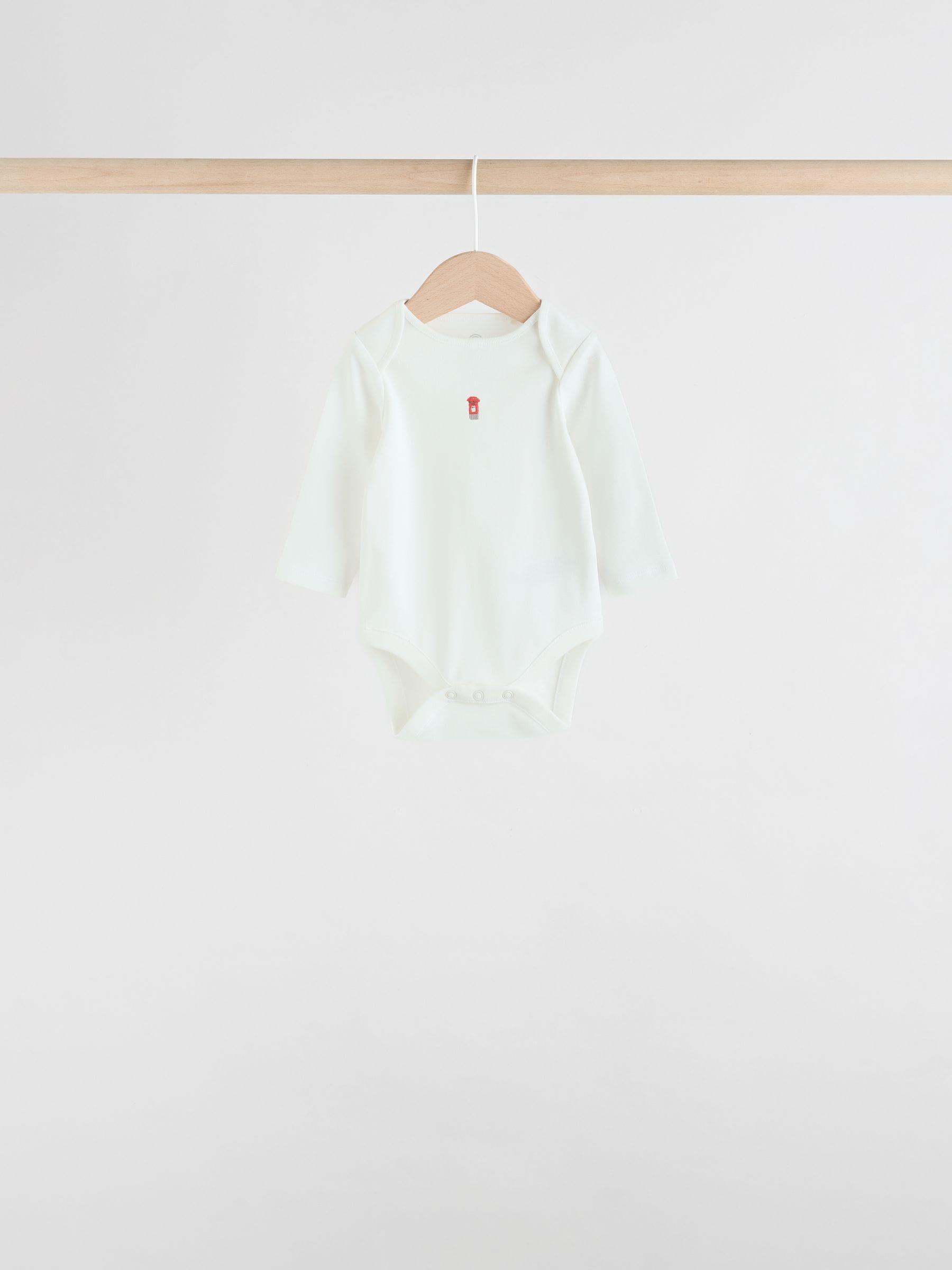 Red Baby London Long Sleeve Bodysuits 5 Pack image 5