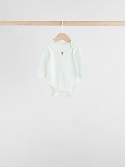Red Baby London Long Sleeve Bodysuits 5 Pack image 5