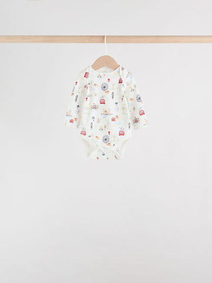 Red Baby London Long Sleeve Bodysuits 5 Pack image 7