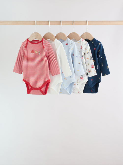 Red Baby London Long Sleeve Bodysuits 5 Pack image 1