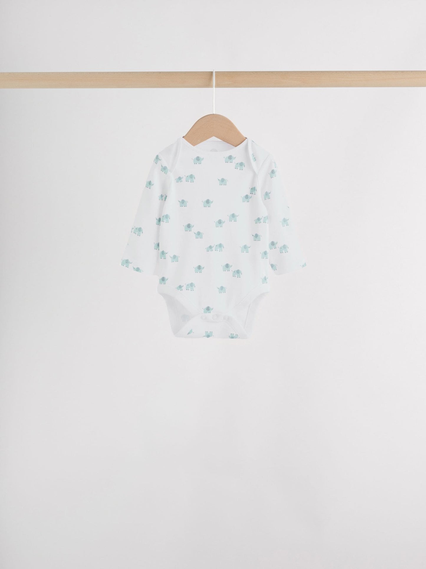 Blue Baby Elephant Long Sleeved Bodysuits 5 Pack image 5