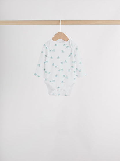 Blue Baby Elephant Long Sleeved Bodysuits 5 Pack image 5