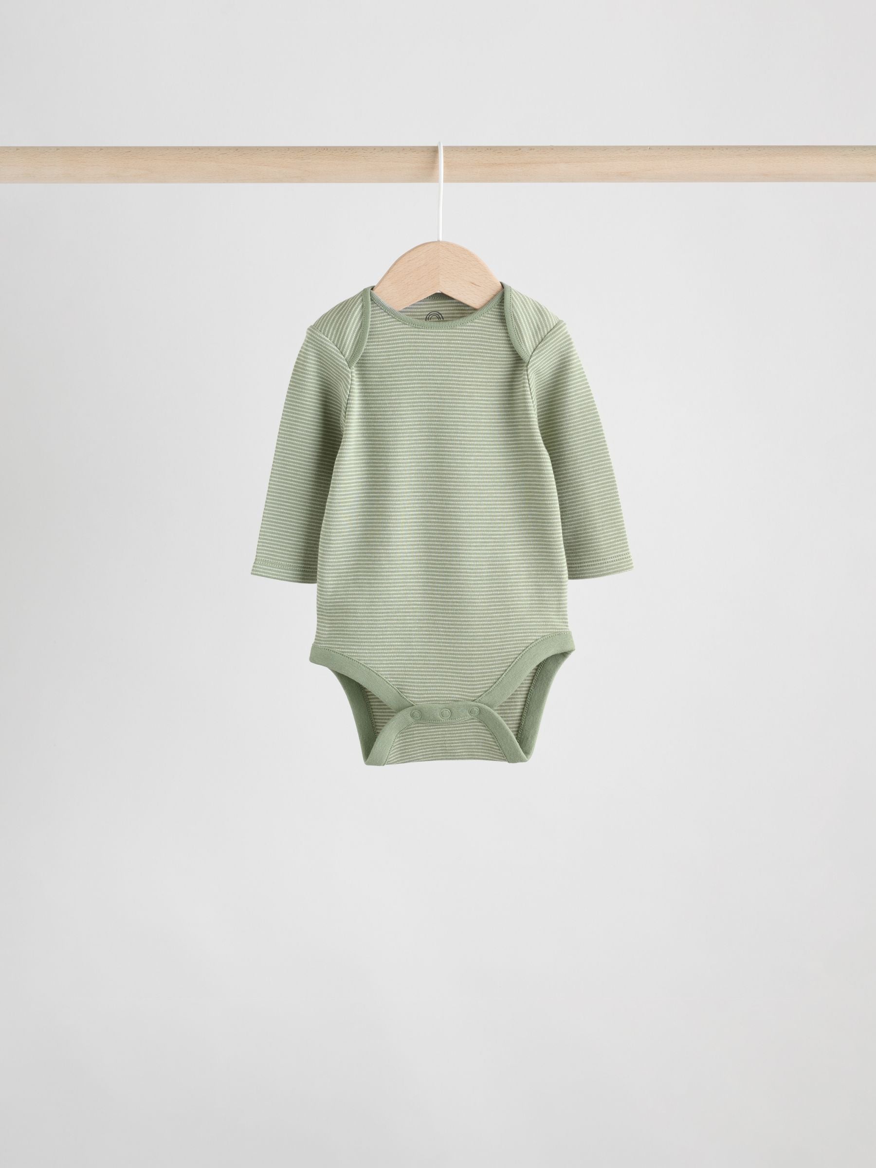 Blue/Brown Baby Long Sleeve Bodysuits 5 Pack image 9