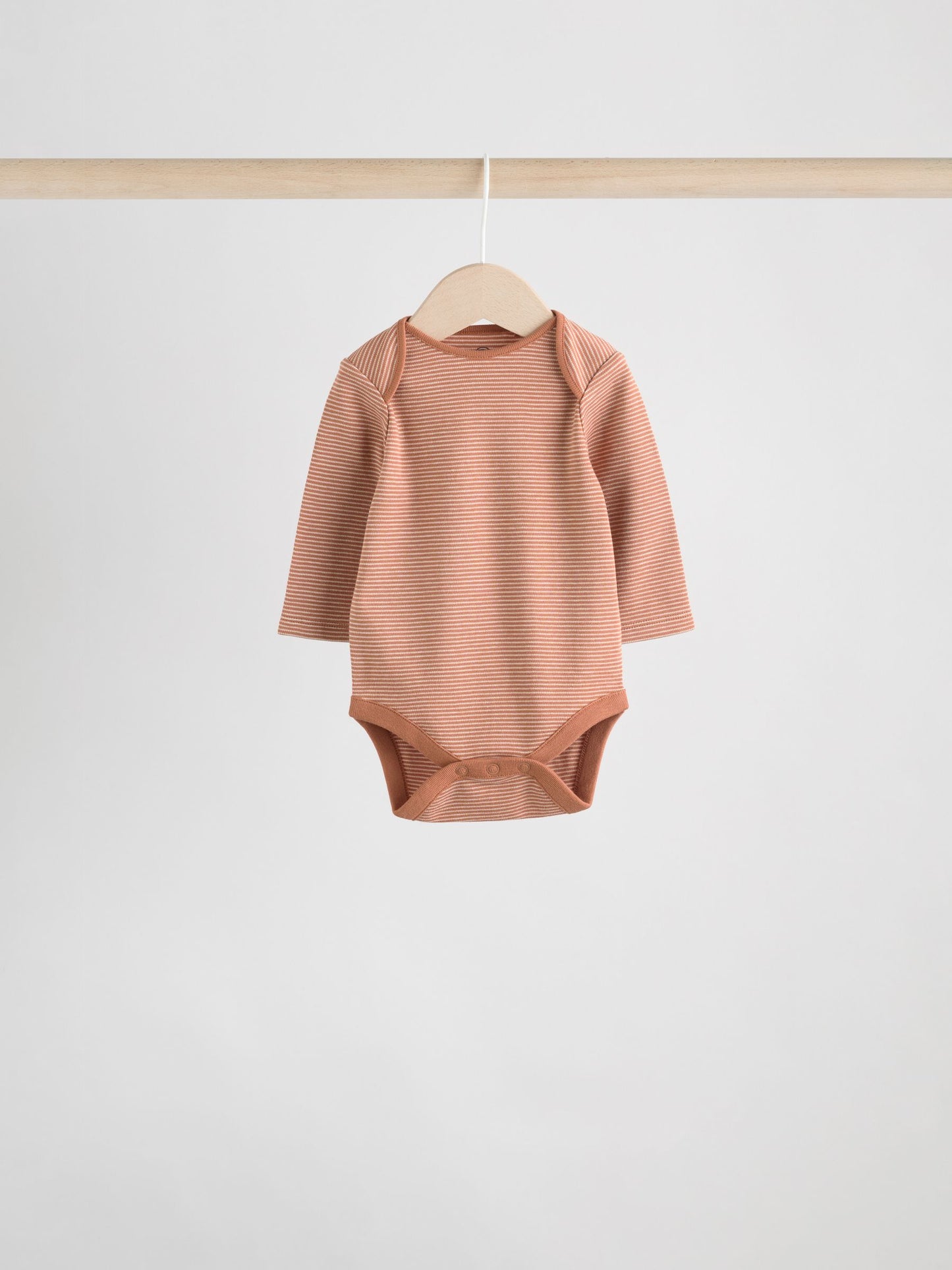Blue/Brown Baby Long Sleeve Bodysuits 5 Pack image 7